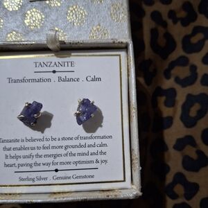 Tanzanite Sterling Silver Stud Earrings